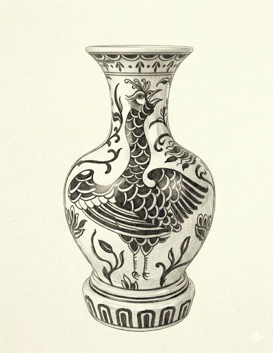 Phoenix Vase, flash design by Alyssa Collins